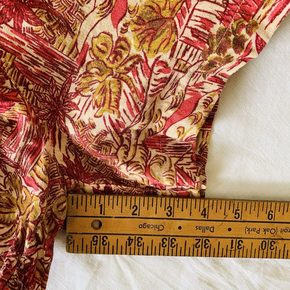 Joie Linen Rayon Pull-on Shorts Medium Pink Tropical Palm Beach Coastal Resort - Picture 9 of 11